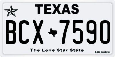 TX license plate BCX7590