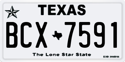 TX license plate BCX7591