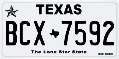 TX license plate BCX7592