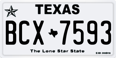 TX license plate BCX7593