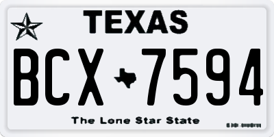 TX license plate BCX7594