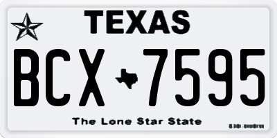 TX license plate BCX7595