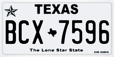 TX license plate BCX7596