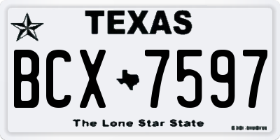 TX license plate BCX7597