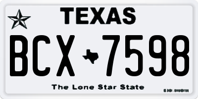 TX license plate BCX7598