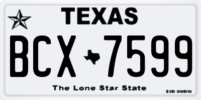 TX license plate BCX7599