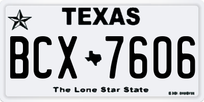 TX license plate BCX7606