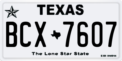 TX license plate BCX7607