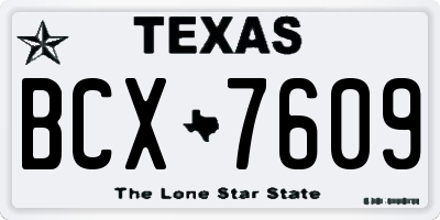 TX license plate BCX7609