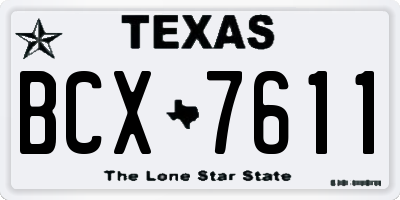 TX license plate BCX7611