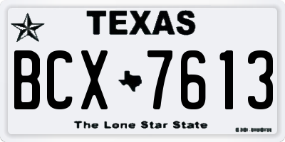 TX license plate BCX7613