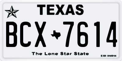 TX license plate BCX7614