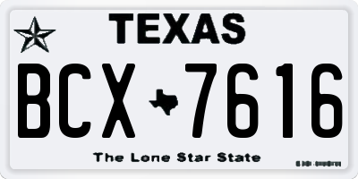 TX license plate BCX7616