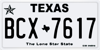 TX license plate BCX7617