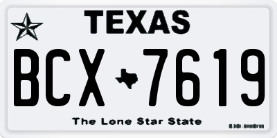 TX license plate BCX7619