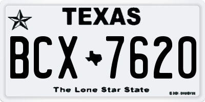 TX license plate BCX7620