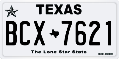 TX license plate BCX7621