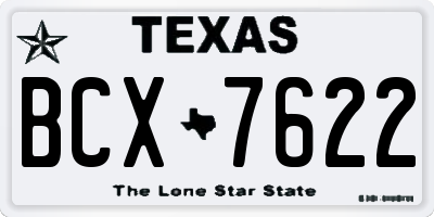 TX license plate BCX7622