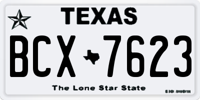 TX license plate BCX7623