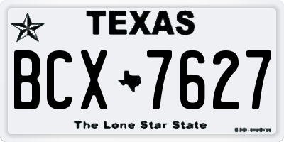 TX license plate BCX7627