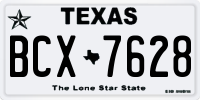 TX license plate BCX7628