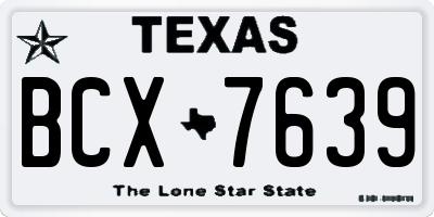 TX license plate BCX7639
