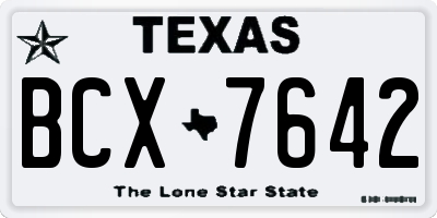 TX license plate BCX7642