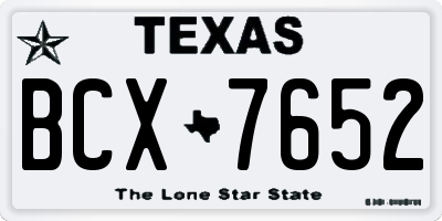 TX license plate BCX7652