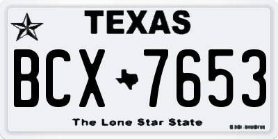 TX license plate BCX7653