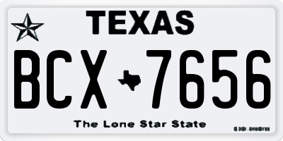 TX license plate BCX7656