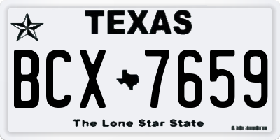 TX license plate BCX7659