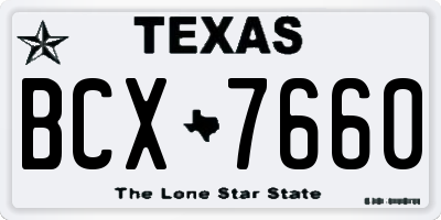TX license plate BCX7660