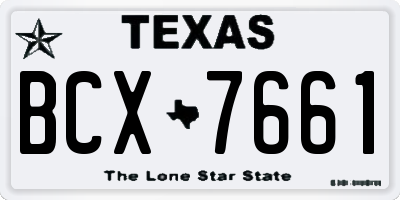 TX license plate BCX7661