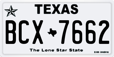 TX license plate BCX7662