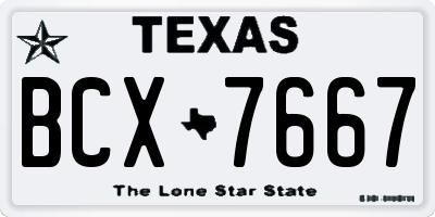 TX license plate BCX7667