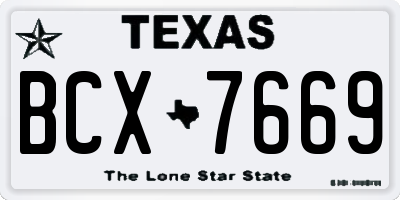 TX license plate BCX7669