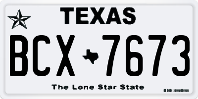 TX license plate BCX7673