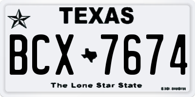 TX license plate BCX7674