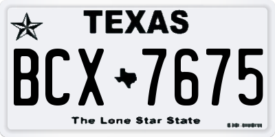 TX license plate BCX7675