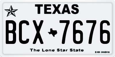 TX license plate BCX7676