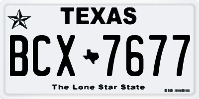 TX license plate BCX7677