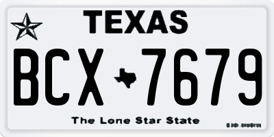TX license plate BCX7679
