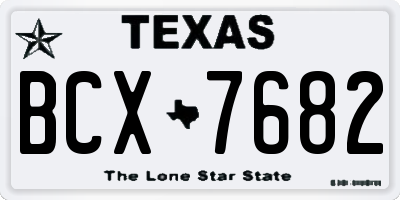 TX license plate BCX7682