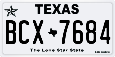 TX license plate BCX7684