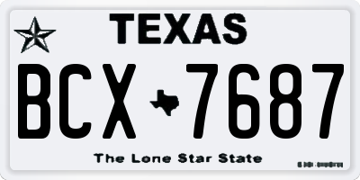 TX license plate BCX7687
