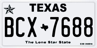 TX license plate BCX7688