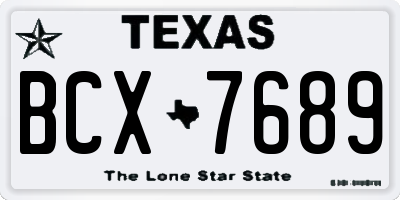 TX license plate BCX7689