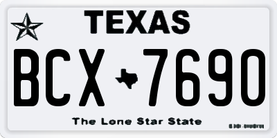 TX license plate BCX7690