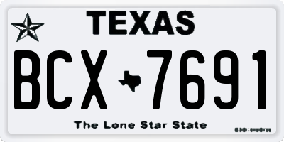 TX license plate BCX7691