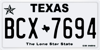 TX license plate BCX7694